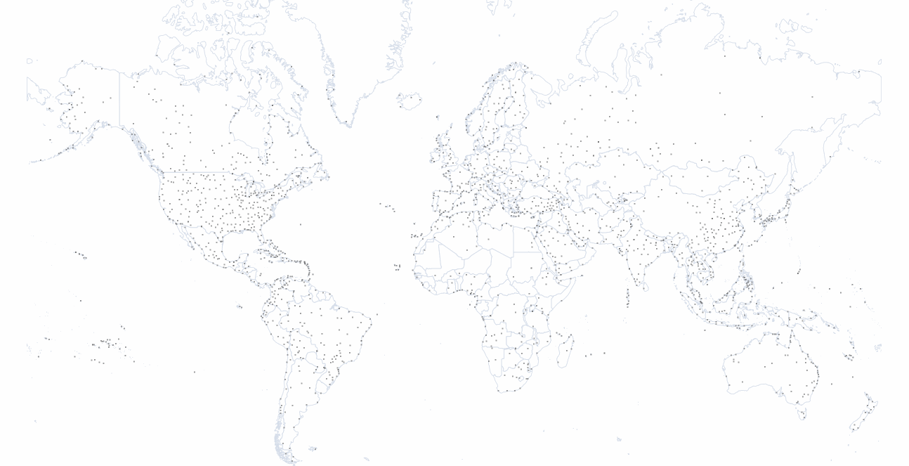 Animated QGIS map of virus seedings over time, starting in Brazil and spreading across the world.