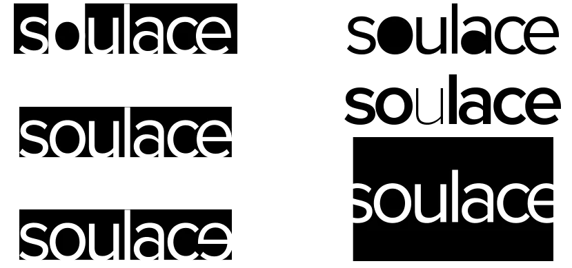 Explorations of the wordmark soulace