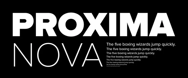 Sample of typeface Proxima Nova